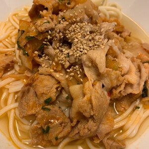 韓国風 豚キムチそうめん